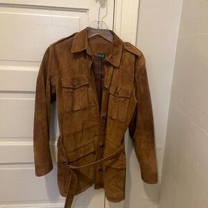 Suede Ralph Lauren vintage 90s belted jacket